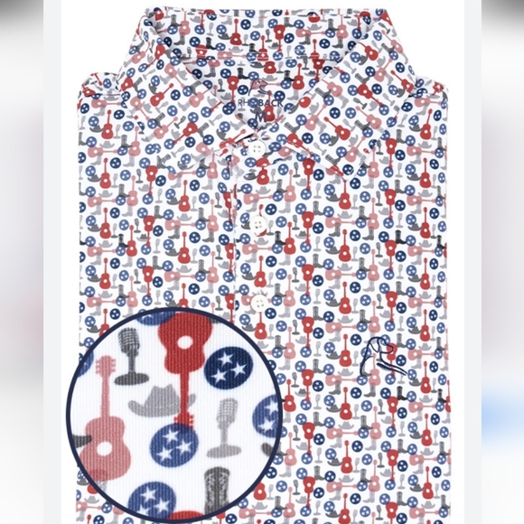 Rhoback Other - Rhoback Nashvegas Red, Blue, and Gray Patterned Shirt Size Large